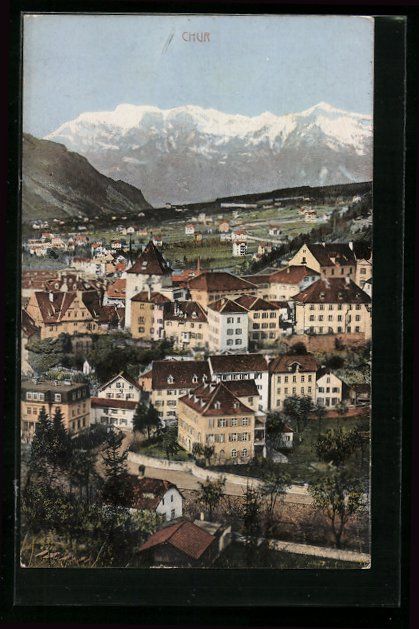 Cartoline postali: Chur, Ortsansicht mit Strassenpartie und – Usato da Berlin venduto da bartko-reher