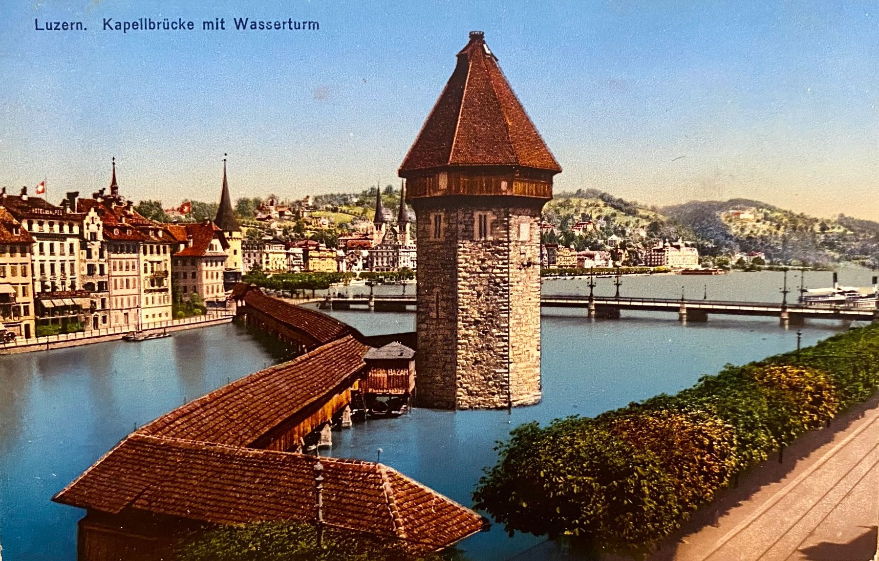 Cartoline postali: Luzern Kapellbrücke mit Wasserturm – Usato da Root venduto da ENGLAND-TREASURES 1