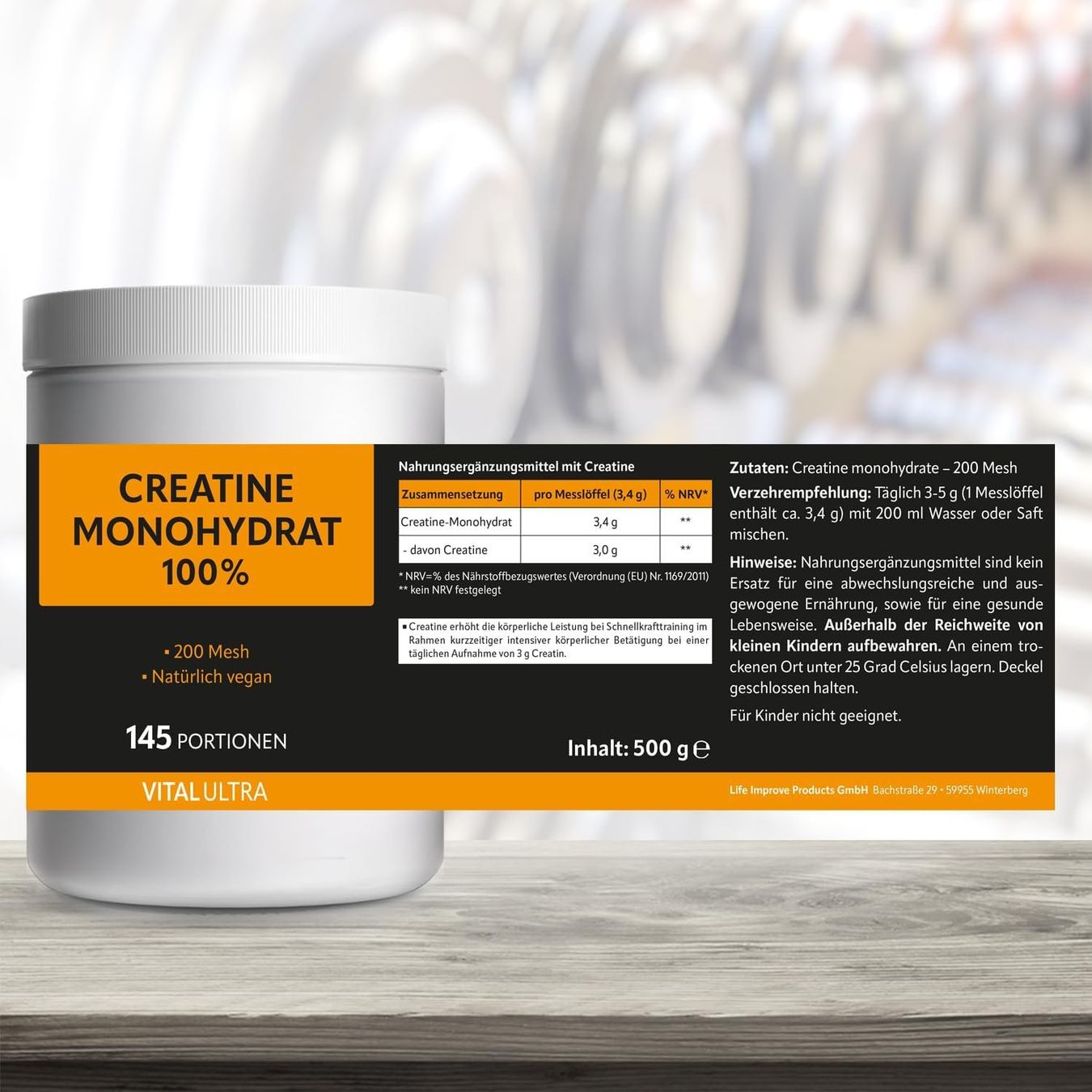 Lebensmittel & Spezialitäten: Creatin Monohydrat 500g Neutral 99% – Neu und originalverpackt aus Suhr von SchnapperCH 1