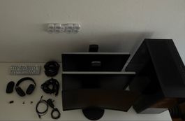 Gaming PC Set: Monitor, Tastatur, Maus, Headset, Kabel
