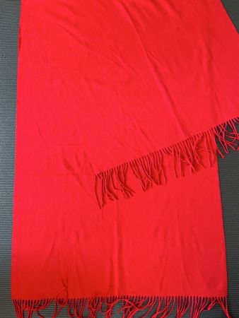 Écharpe rouge en laine, longueur 180 cm, largeur 68cm