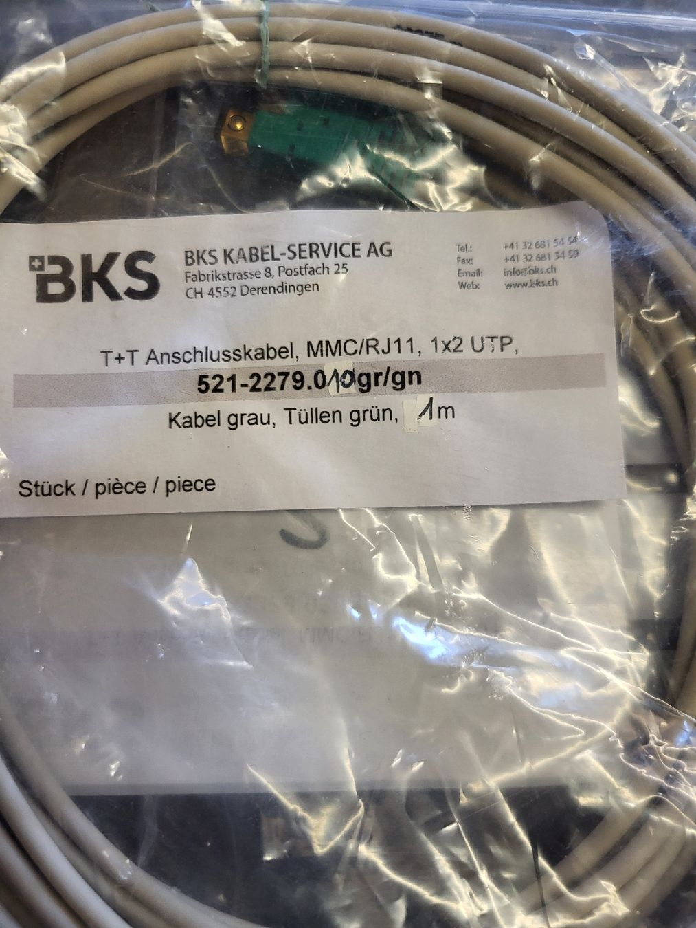 BKS Cavi: BKS T+T Anschlusskabel – Nuovo e nell'imballaggio originale da Alpnach Dorf venduto da str_jdw2 1