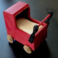 VintagePuppenwagen f/Puppenstuben. Holz. Handarb./England.
