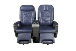 Swiss Origi, Flugzeugsitze, Leder blau, guter Zustand