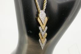 Exclusives Brillant Collier Gelb/Weißgold 18 kt 12,7 gr