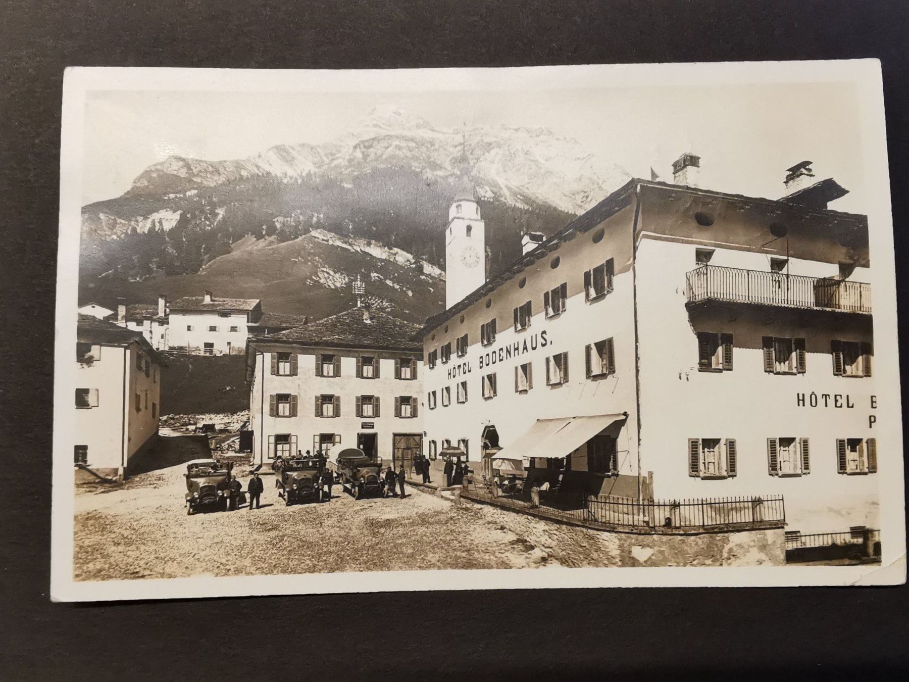 Cartoline postali: Splügen  Oldtimer  Hotel Bodenhaus-Post   1928  AK   GR – Usato da Rheineck venduto da kat_7gld