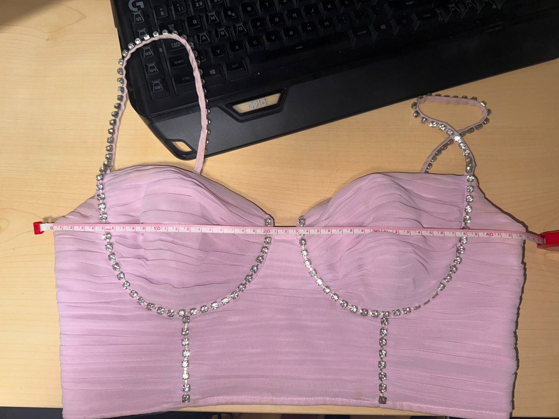 Self-Portrait Tops: Self-Portrait Crystal Embellished Bustier Pink – D'occasion à Schattdorf par Remligand 2