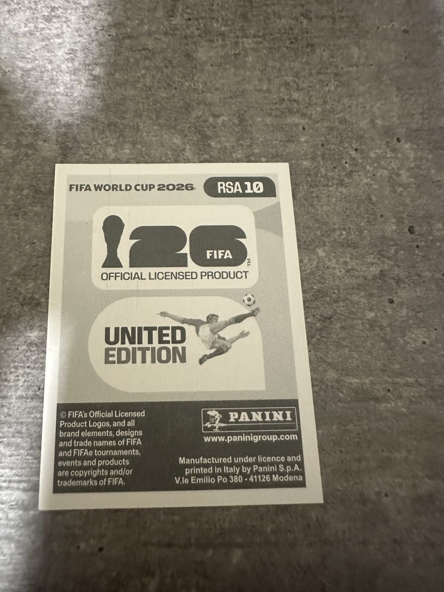 Panini Sammelbilder & Trading cards: RSA 10 , FIFA WORLD CUP 2026 PANINI  – Neu (gemäss Beschreibung) aus Frauenfeld von 1PegPeg1 1