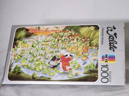 KOMPLETT! HEYE Puzzle 1000 Teile "Il Valdo" Frösche Konzert