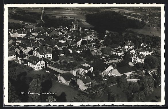 Cartoline postali: AK Cossonay, Vue d'Avion – Usato da Berlin venduto da bartko-reher