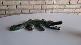 Vintage Handmade Wanddeko Krokodil Alligator aus Keramik