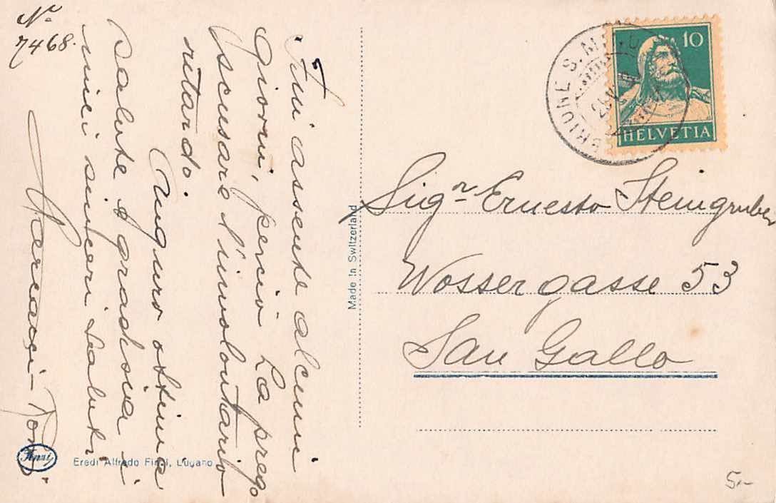 Cartoline postali: Saluti da BRIONE 1928 – Usato da Winterthur venduto da SchatzchischtliWinti 1