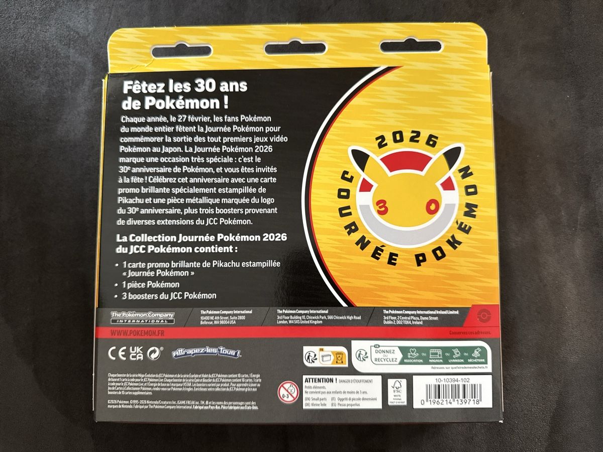 Pokémon Carte collezionabili: Pokémon 2026 - journée Pokémon FR – Nuovo e nell'imballaggio originale da Martigny venduto da lauraalizeepil 1