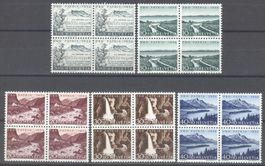 PP 1954 66-70  Viererblöcke  postfrisch **