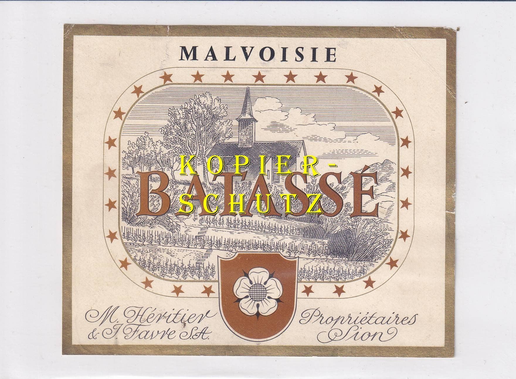 Carta: Etikette - Malvoisie "Batassé" /bd – Usato da Hombrechtikon venduto da Rudolf07
