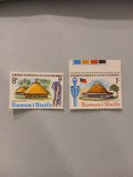 Timbres Samoa i Sisifo 8d et 1c, Centenaire Mulin'u