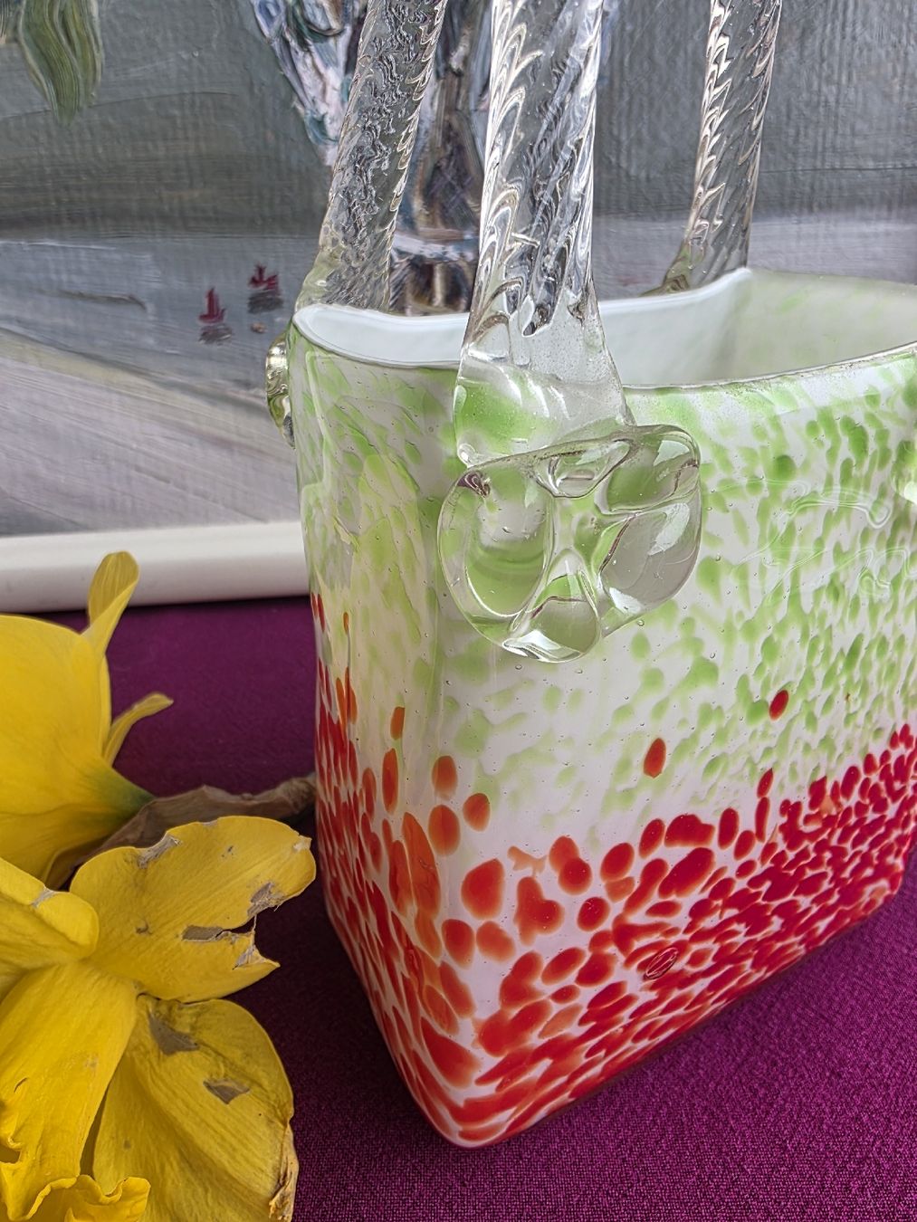 Murano Tutte le decorazioni: Murano Glas Vase Handtasche – Usato da Aegerten venduto da Jos_zem 1