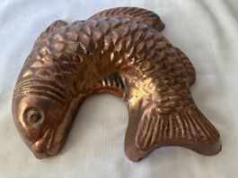 Backform Fisch alt Kupfer ca. 24cm
