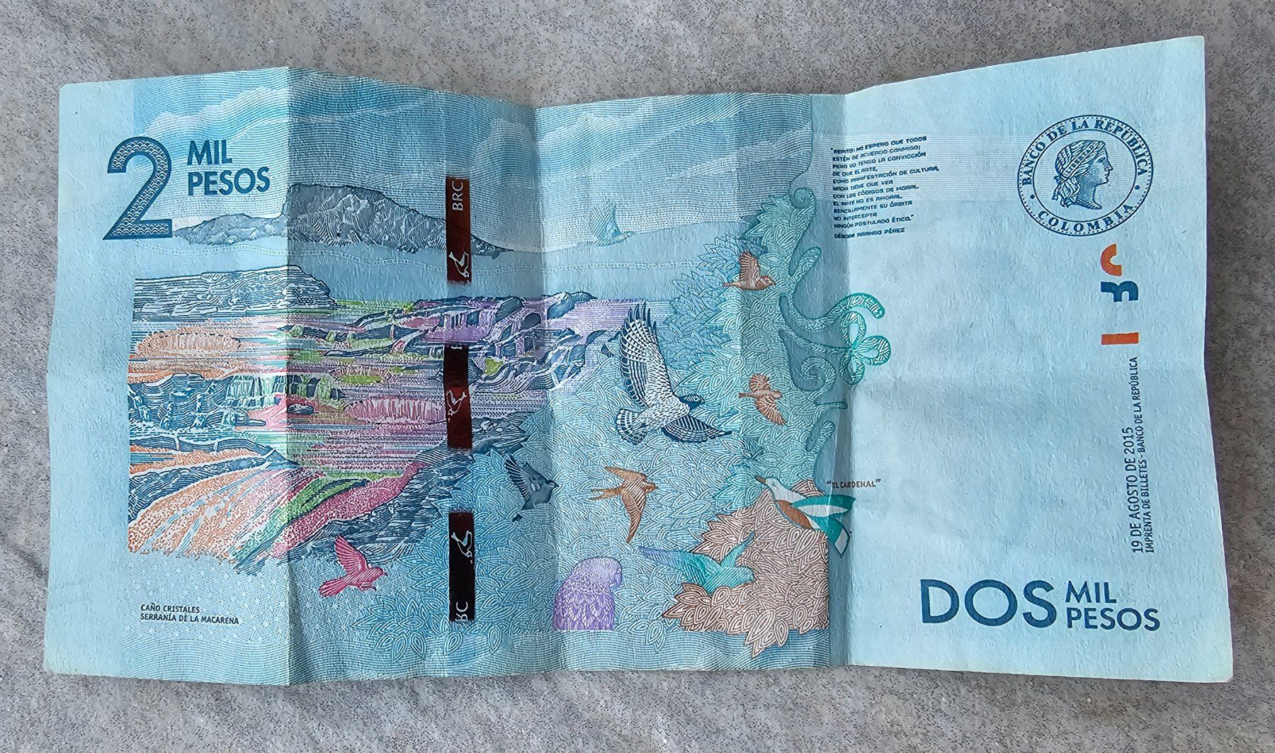 Banconote: Billet 2 MIL PESOS COLOMBIA 2015 – Usato da PERLY venduto da Csrg 1