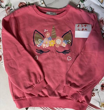 Pullover rosa mit Einhorn 134