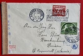 NIEDERLANDE ARNHEM DEUTSCHES REICH ZENSUR HERISAU APPE. 1943