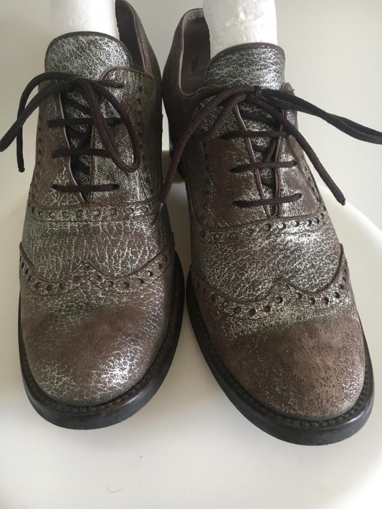 Maliparmi Damenschuhe: Maliparmi Schuhe, Gr 37 1/2, Leder, Silber/grau – Gebraucht aus Dornach von Snow54 8