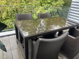 Rattan Gartentisch