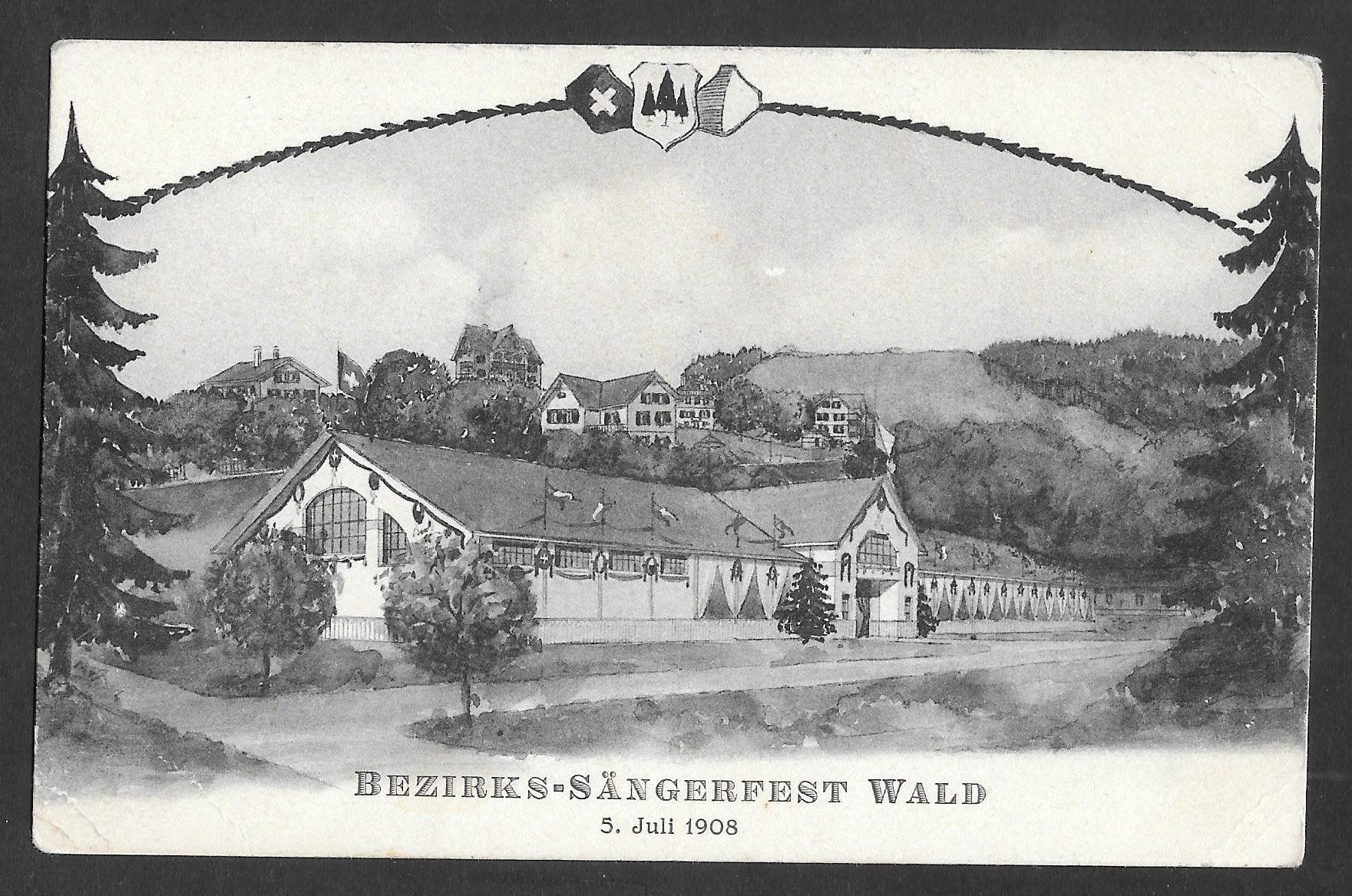 Cartes postales: Wald Bezirks-Sängerfest 5. Juli 1908 – D'occasion à Olten par clotaldi