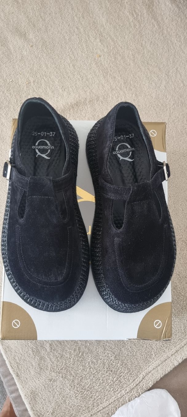 Scarpe da donna: Black Suede leather T-Strap Platform Shoes Size 37 – Nuovo (secondo la descrizione) da Kerzers venduto da ilo_8zmv 2