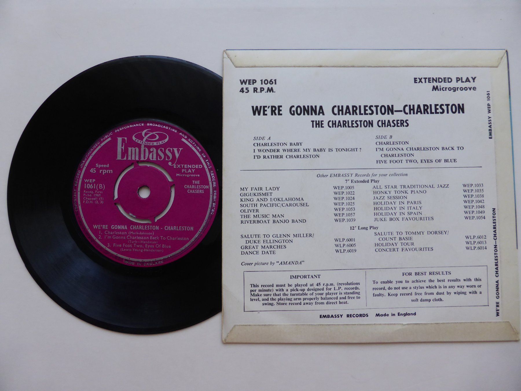 Dischi in vinile: VINYL SINGLE  EP  THE CHARLESTON CHASERS – Usato da Küssnacht am Rigi venduto da Mondkinder 1