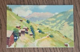 Künstlerkarte Grimentz im Wallis 1941