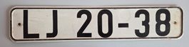 LJ 20-38, DDR Nummernschild, Vintage