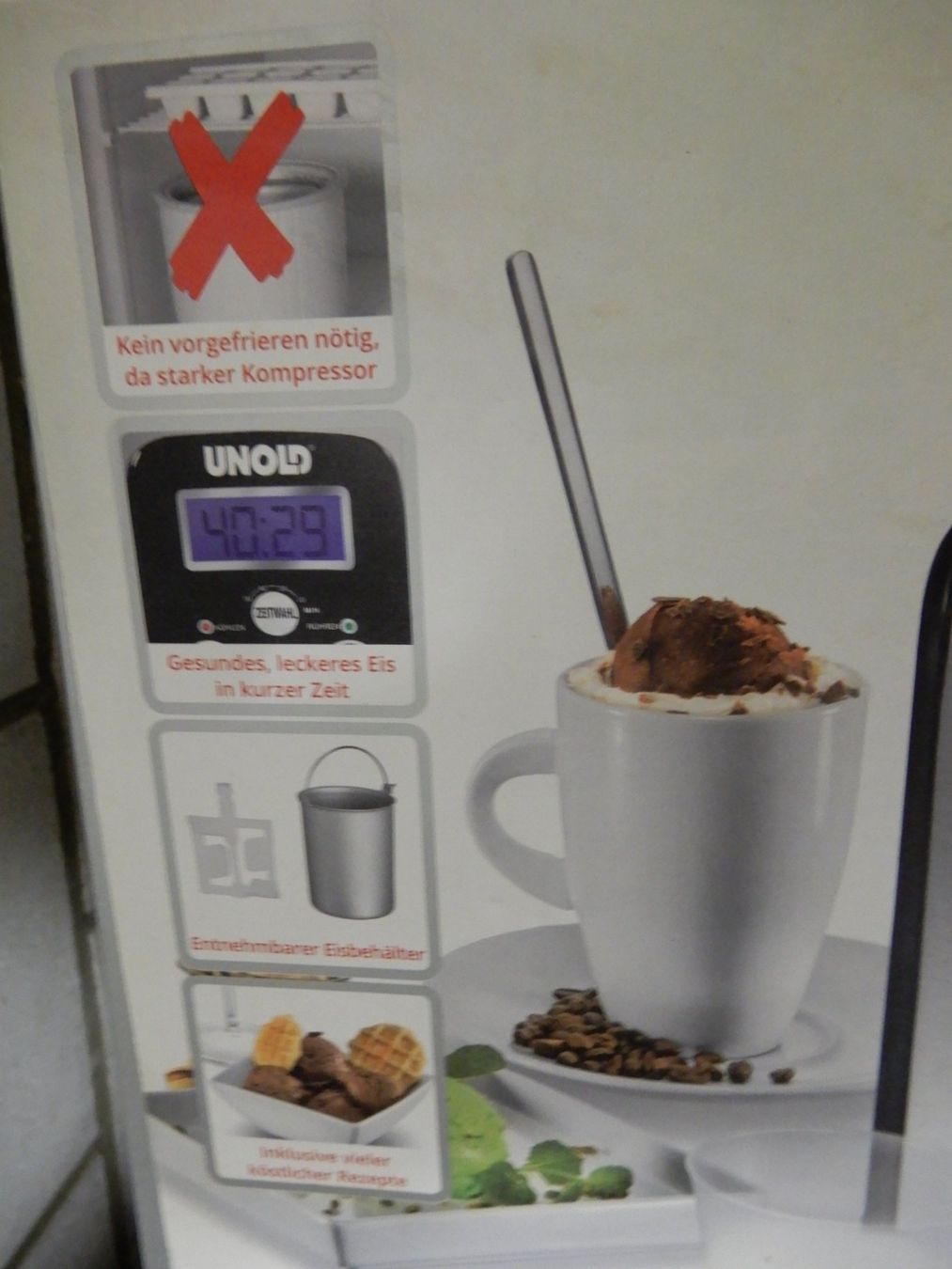 Elettrodomestici da cucina: Unold Eismaschine de Luxe - schnelles Eis-Vergnügen – Difettoso da Worben venduto da MaKo3252 2