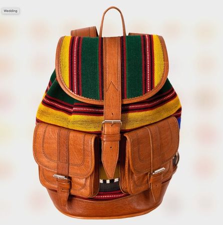 Leder Rucksack – Unikat – Vintage Ethno Boho Festival