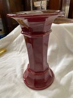 Keramikvase, glasiert, Säulenform, dunkelrot