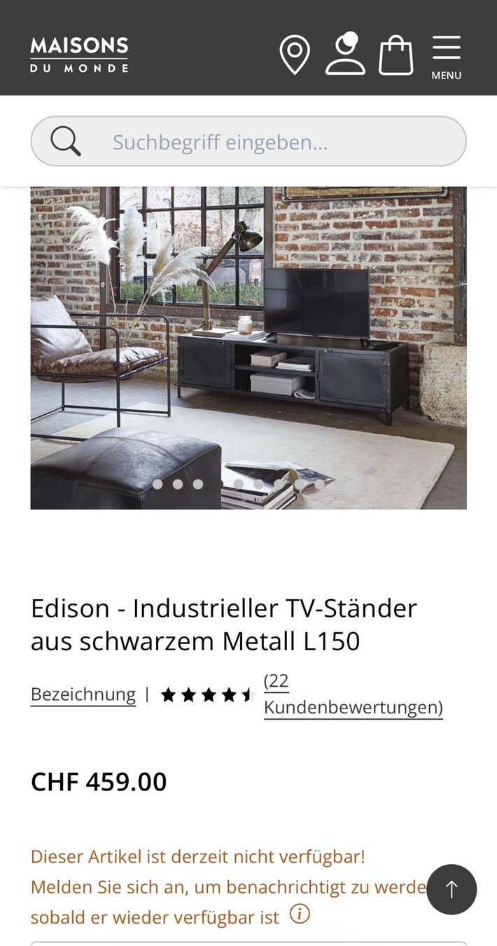 Maisons du monde Mobili TV: Designer TV-Tisch Industrial – Usato da Dübendorf venduto da Jon__ 3
