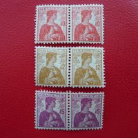 1908: 120-122 (HELVETIA BB II) postfrische Paare, Kat: 260.-
