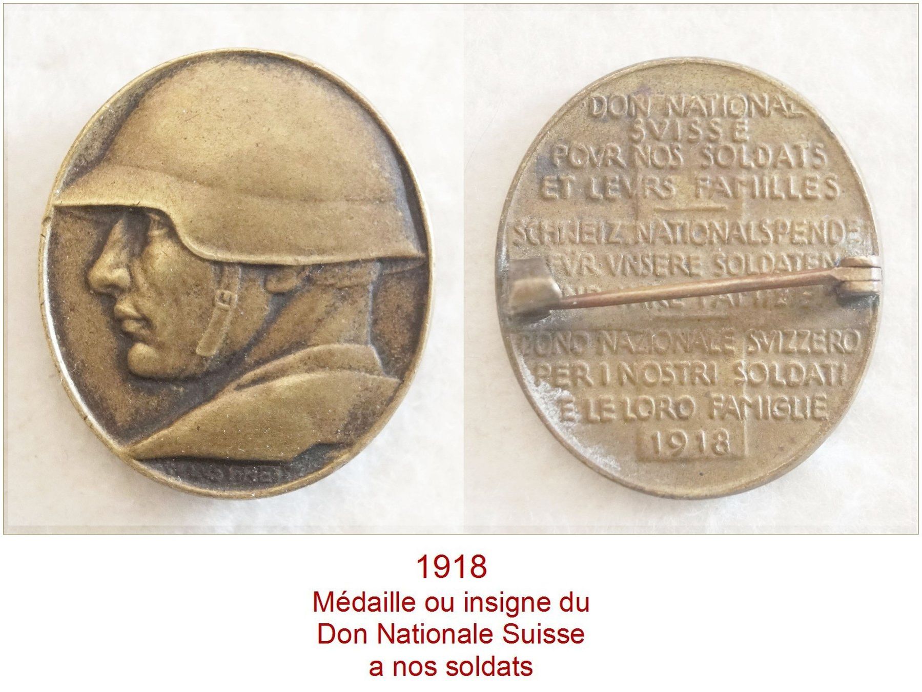 Schweizer Armee Placchette & Badge: Abzeichen 1918 – Usato da Flamatt venduto da samowarow