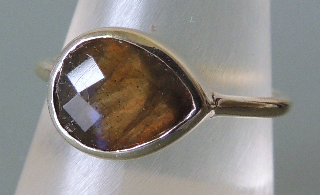 Anelli: LUCAS JACK vergoldeter Silber 925 Fingerring mit Labradorit – Usato da Waldenburg venduto da schaller707 3