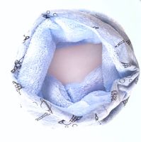 HANDMADE Schlauchschal PLANETEN grau-hellblau wendbar
