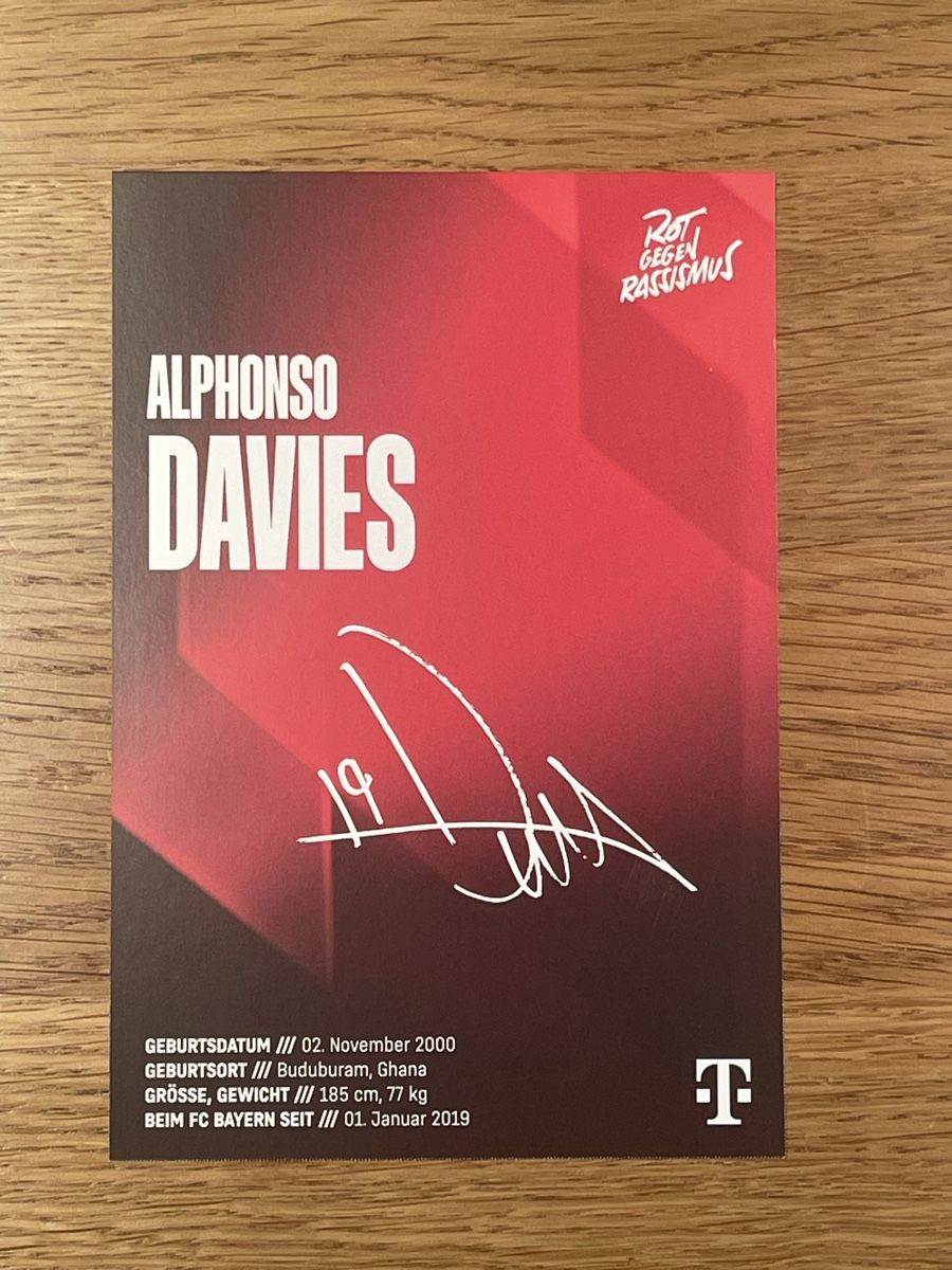 Autogramme: FC Bayern München - Autogrammkarte Alphonso Davies – Neu (gemäss Beschreibung) aus Hombrechtikon von GianneE 1