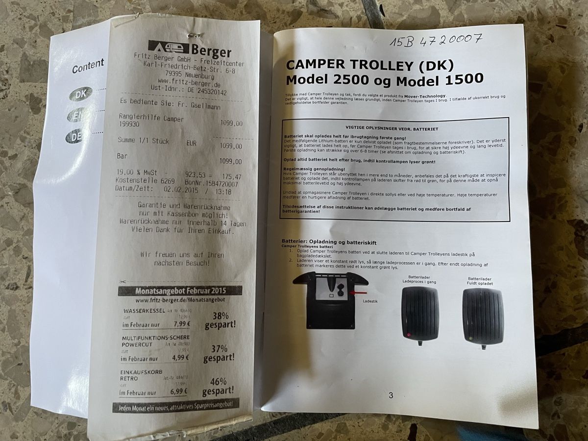 Veicoli da campeggio: Camper Trolley 1500 Mover-Technology APS, Top Zustand! – Nuovo (secondo la descrizione) da Busswil b.Melchnau venduto da marunggle 5