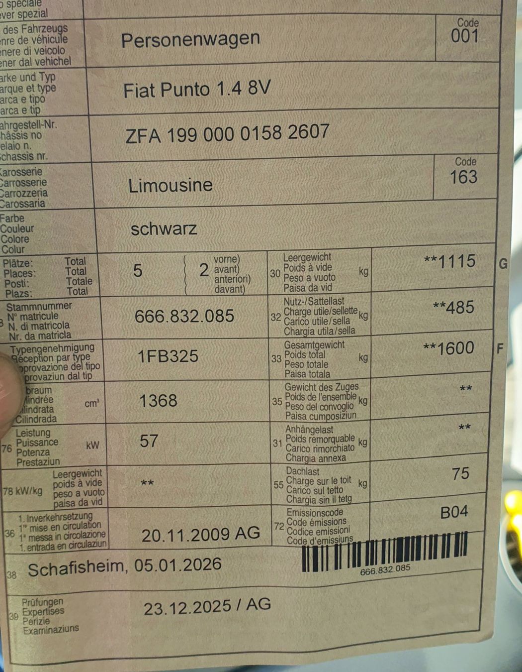 Fiat Automobili: Fiat Punto 1.4 8V  ab Mfk – Usato da Kleindöttingen venduto da barbera09 9