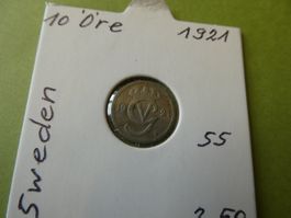 Schweden 1921, 10 Oere    Silber .400