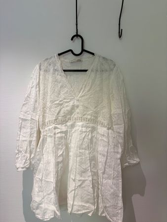 ZARA White shirt-style dress