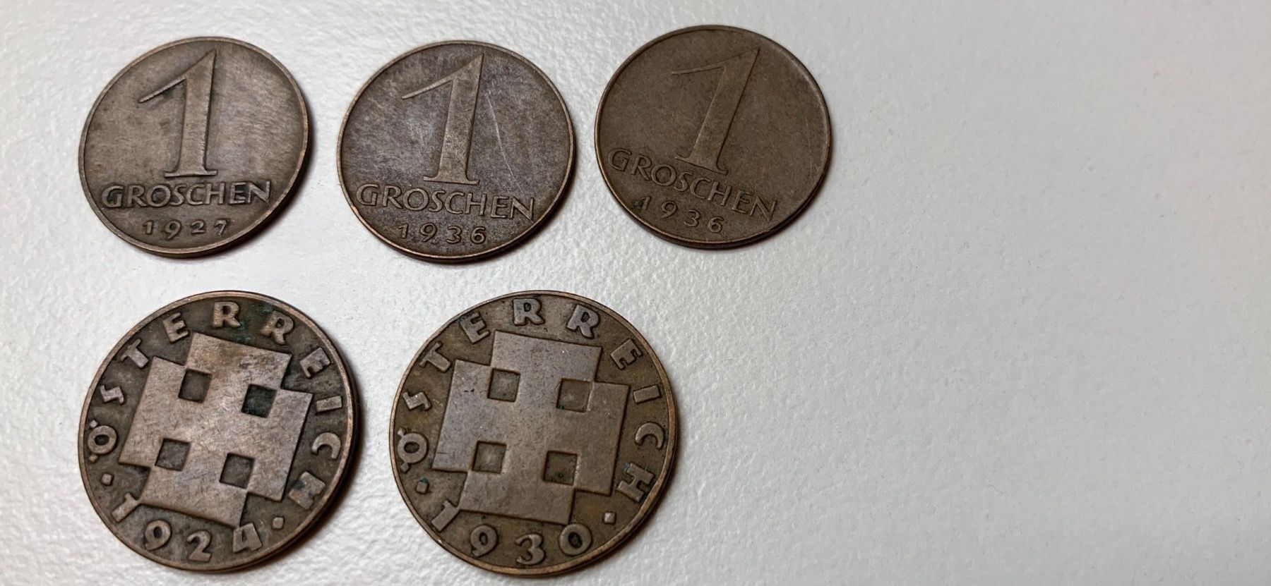 Tutti le monete: Oesterreich 1, 2, 5, 10, 50 Groschen – Usato da Küsnacht ZH venduto da 8954gero 2