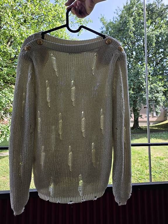 Maglioni & Felpe: New Balmain Distressed Lurex Pullover | Gr. 38 (NP 1500) – Usato da Zürich venduto da Maria.j 1