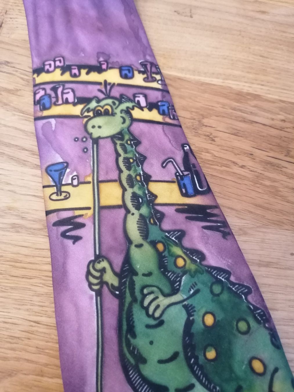 Cravates: Handgemalt Krawatte mit Dino - Nr. 157 – D'occasion à Basel par vintagecollector 1