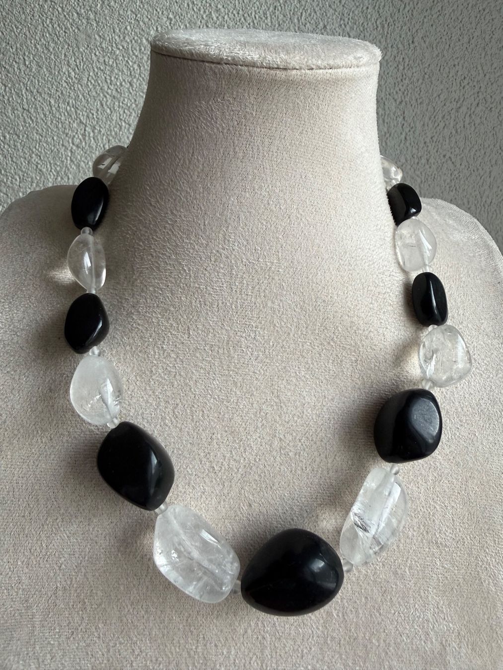 Onyx Catenine: Bergkristall und Onyx Kette – Usato da Spiegel b. Bern venduto da Rogger72