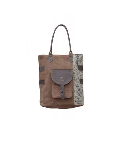 Tasche Handtasche Baumwolle mit Leder